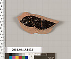 Terracotta fragment of a skyphos (deep drinking cup), Terracotta, Greek, Attic