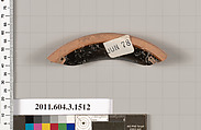 Terracotta fragment of a skyphos (deep drinking cup), Terracotta, Greek, Attic