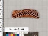 Terracotta fragment of a kylix: Cassel cup (drinking cup), Terracotta, Greek, Attic