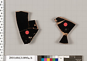 Terracotta fragments of a kylix: Band cup (drinking cup), Terracotta, Greek, Attic