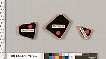 Terracotta fragments of an open shape, Terracotta, Greek, Attic