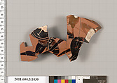 Terracotta fragment of a skyphos (deep drinking cup), Terracotta, Greek, Attic