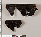 Terracotta rim fragments of a skyphos (deep drinking cup), Terracotta, Greek, Attic