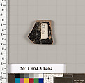 Terracotta fragment of a skyphos (deep drinking cup), Terracotta, Greek, Attic