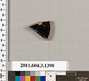 Terracotta fragment of a skyphos (deep drinking cup), Terracotta, Greek, Attic