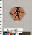 Terracotta fragment of a skyphos (deep drinking cup), Terracotta, Greek, Attic