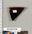 Terracotta rim fragment of a skyphos (deep drinking cup), Terracotta, Greek, Attic