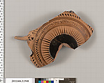 Terracotta rim fragment of a kylix: Cassel cup (drinking cup), Terracotta, Greek, Attic