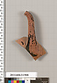 Terracotta fragment of a kylix (drinking cup), Terracotta, Greek, Attic