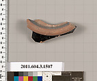 Terracotta fragment of a skyphos (deep drinking cup), Terracotta, Greek, Attic