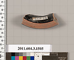 Terracotta fragment of a skyphos (deep drinking cup), Terracotta, Greek, Attic