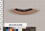 Terracotta fragment of a skyphos (deep drinking cup), Terracotta, Greek, Attic