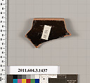 Terracotta rim fragment of a skyphos (deep drinking cup), Terracotta, Greek, Attic