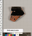 Terracotta rim fragment of a skyphos (deep drinking cup), Terracotta, Greek, Attic