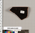 Terracotta rim fragment of a skyphos (deep drinking cup), Terracotta, Greek, Attic