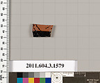Terracotta fragment of a kylix: Band cup (drinking cup), Terracotta, Greek, Attic