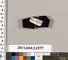 Terracotta fragment of a kylix: Band cup (drinking cup), Terracotta, Greek, Attic