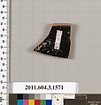 Terracotta rim fragment of a kylix: Band cup (drinking cup), Terracotta, Greek, Attic