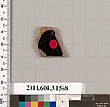 Terracotta fragment of a kylix: Band cup (drinking cup), Terracotta, Greek, Attic