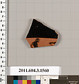 Terracotta fragment of a kylix: Band cup (drinking cup), Terracotta, Greek, Attic