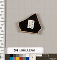 Terracotta fragment of a kylix: Band cup (drinking cup), Terracotta, Greek, Attic