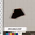 Terracotta fragment of a kylix (drinking cup), Terracotta, Greek, Attic