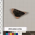 Terracotta fragment of a skyphos (deep drinking cup), Terracotta, Greek, Attic