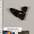 Terracotta fragment of a kylix: Band cup (drinking cup), Terracotta, Greek, Attic