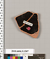 Terracotta fragment of a kylix: Band cup (drinking cup), Terracotta, Greek, Attic