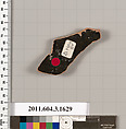 Terracotta fragment of a kylix: Band cup (drinking cup), Terracotta, Greek, Attic
