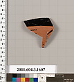 Terracotta fragment of a kylix: Band cup (drinking cup), Terracotta, Greek, Attic