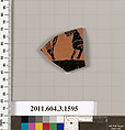 Terracotta fragment of a kylix: Band cup (drinking cup), Terracotta, Greek, Attic