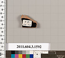 Terracotta fragment of a kylix: Band cup (drinking cup), Terracotta, Greek, Attic