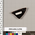 Terracotta fragment of a kylix: Band cup (drinking cup), Terracotta, Greek, Attic