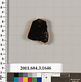 Terracotta fragment of a kylix: Band cup (drinking cup), Terracotta, Greek, Attic