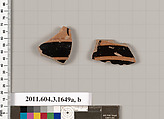 Terracotta fragments of kylikes: Band or lip cups (drinking cups), Terracotta, Greek, Attic