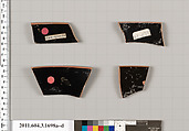 Terracotta rim fragments of kylikes: Band cups (drinking cups), Terracotta, Greek, Attic