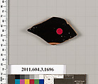 Terracotta fragment of a kylix: Band or lip cup (drinking cup), Terracotta, Greek, Attic