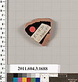 Terracotta fragment of a kylix: Band or lip cup (drinking cup), Terracotta, Greek, Attic