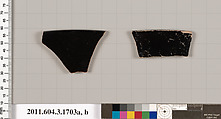 Terracotta rim fragments of kylikes: Band cups (drinking cups), Terracotta, Greek, Attic
