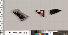 Terracotta fragments of kylikes: Band or lip cups (drinking cups), Terracotta, Greek, Attic