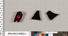 Terracotta fragments of kylikes: Band or lip cups (drinking cups), Terracotta, Greek, Attic