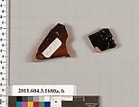 Terracotta fragments of kylikes: Band or lip cups (drinking cups), Terracotta, Greek, Attic