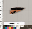Terracotta rim fragment of a kylix: Band cup (drinking cup), Terracotta, Greek, Attic