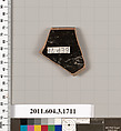 Terracotta rim fragment of a kylix: Band cup (drinking cup), Terracotta, Greek, Attic