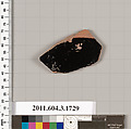Terracotta fragment of a kylix: Band or lip cup (drinking cup), Terracotta, Greek, Attic