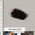 Terracotta fragment of a kylix: Band or lip cup (drinking cup), Terracotta, Greek, Attic