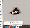 Terracotta fragment of a kylix: Band cup (drinking cup), Terracotta, Greek, Attic
