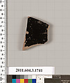 Terracotta fragment of a kylix: Band or lip cup (drinking cup), Terracotta, Greek, Attic