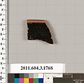 Terracotta rim fragment of a kylix: Band cup (drinking cup), Terracotta, Greek, Attic